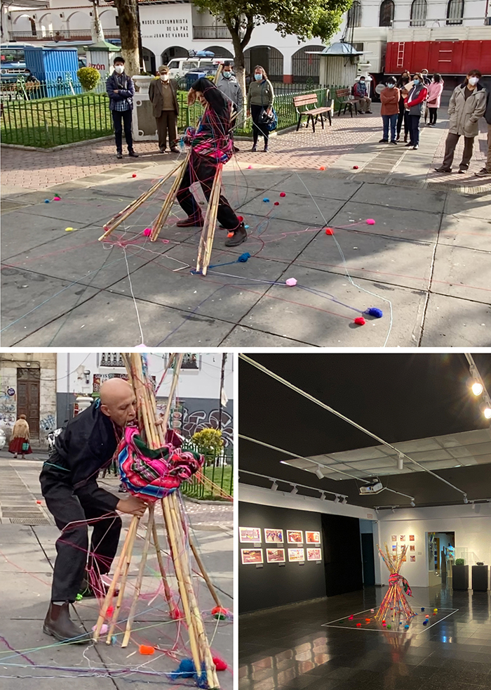 Hector Canonge, Gritos Urbanos, Performance Art, Public Intervention, Museo Costumbrista Juan de Vargas, La Paz, Bolivia 2021